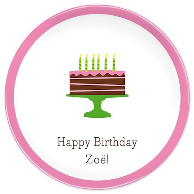 boatman geller birthday cake pink plate
