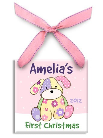 precious pup ornament - girl