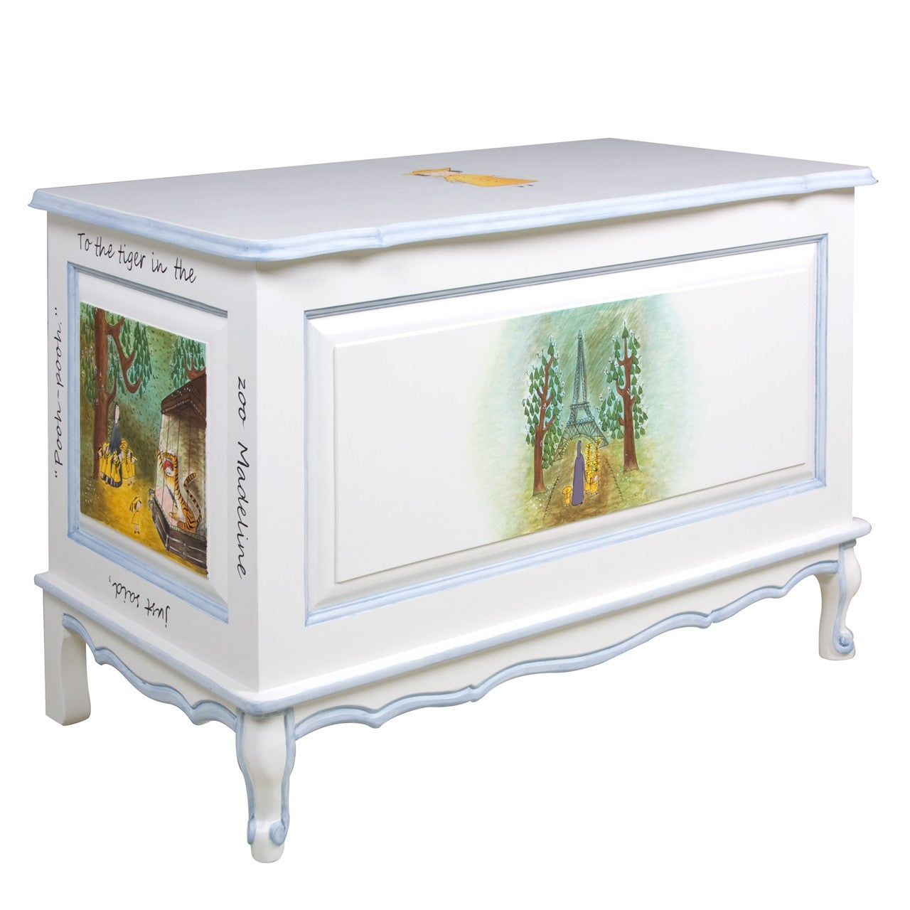 French Toy Chest Antico White And Blue Madeline
