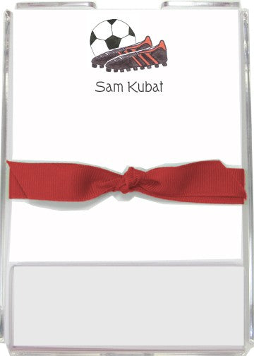 personalized memo sets soccer stud