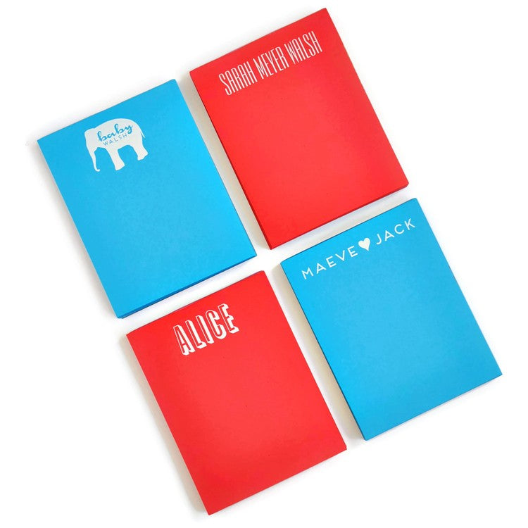 Personalized Small Primary Colors Note Pad