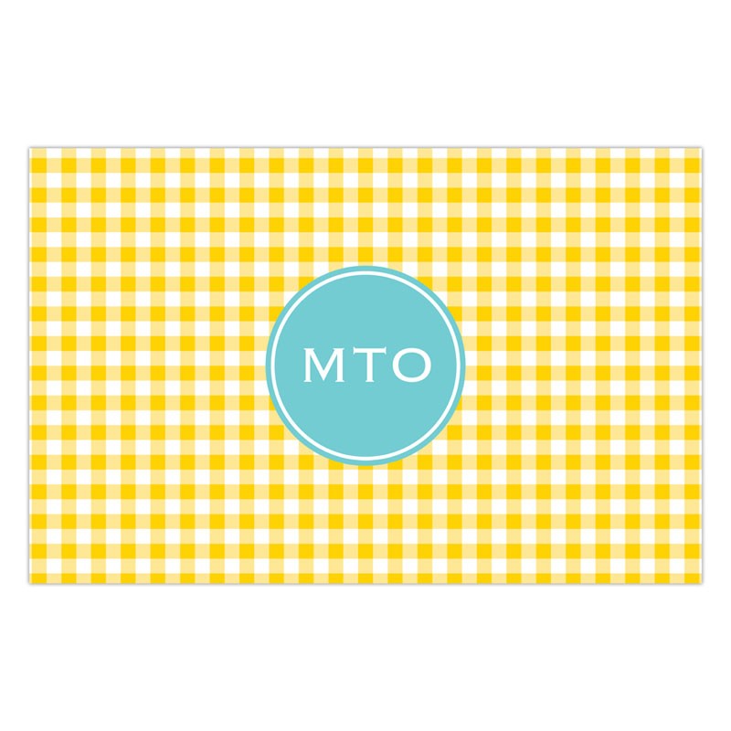 boatman geller classic check sunflower placemat