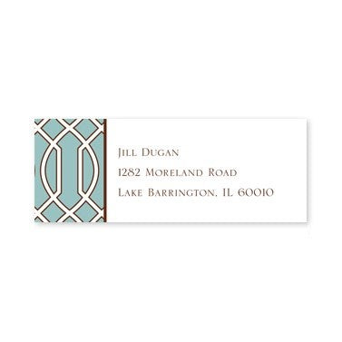 boatman geller trellis slate & brown address labels