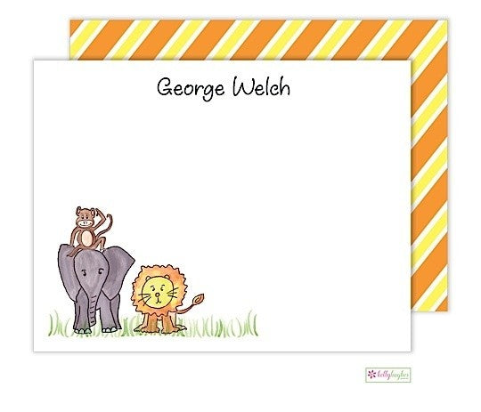 personalized - zoo friends flat notes