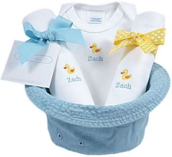 baby gift bucket hat - yellow ducks