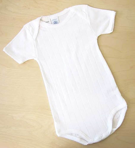 white cotton ribbed body suit by petit bateau - unavailable