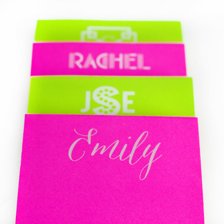 White on Bright Personalized Skinny Note Pad