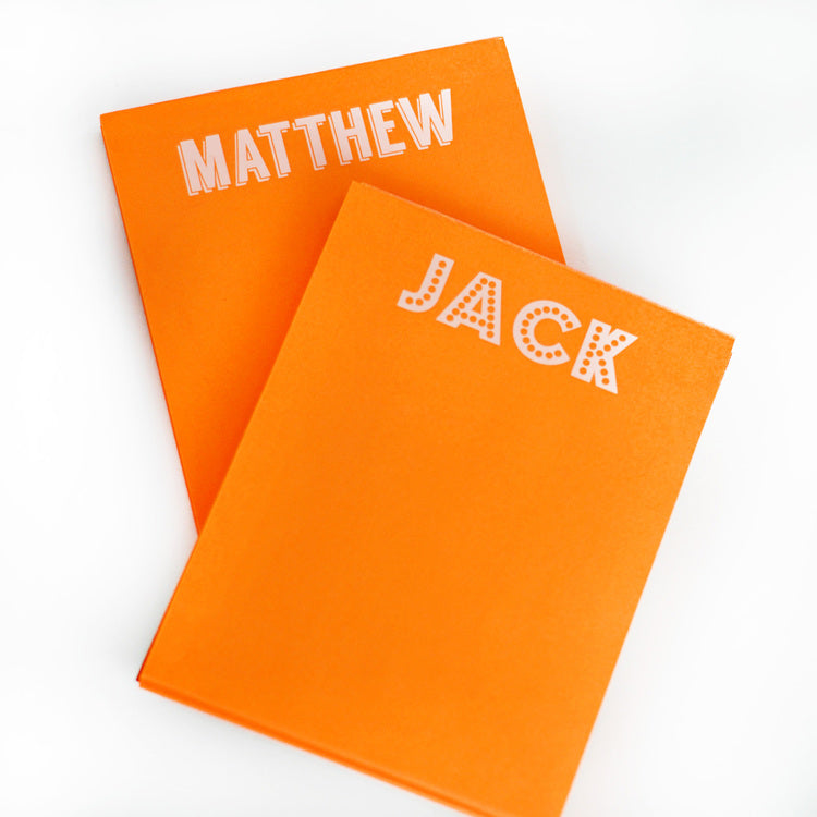 White on Bright Personalized Small Note Pad