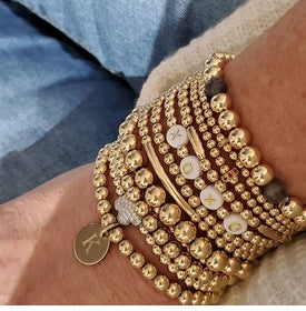 14 kt gold filled bead bracelets