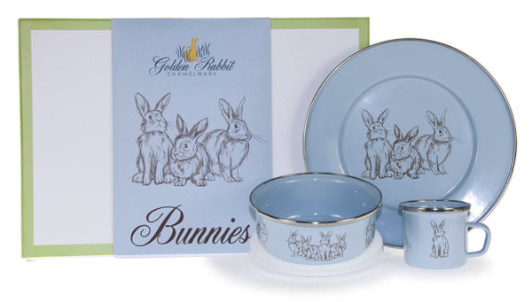 enamelware blue bunny baby dish sets (CLICK to view section)