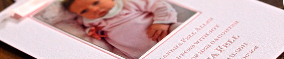 letterpress baby announcements