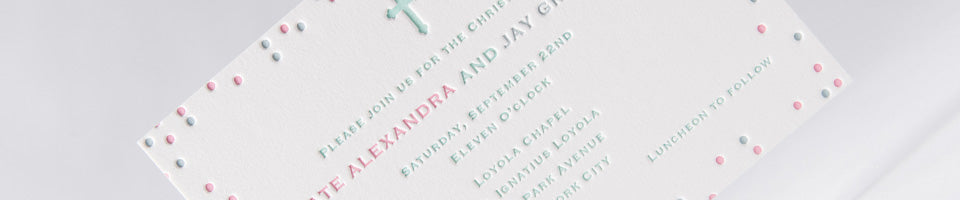 letterpress baptism invitations