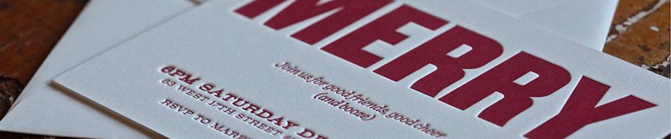 letterpress holiday invitations