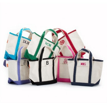 Monogrammed Canvas Boat Totes