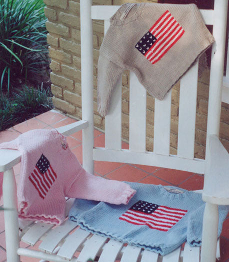 american flag cotton sweater-hand knit