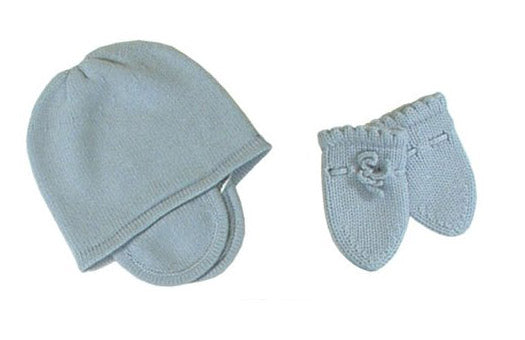 baby cashmere mittens and hat set