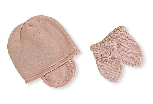 baby cashmere mittens and hat set