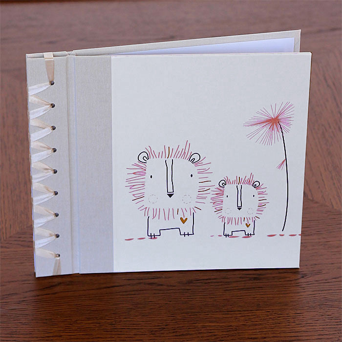 baby's first book - pink lion by rag & bone bindery