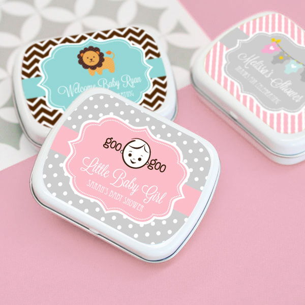 personalized baby shower favor mint tins