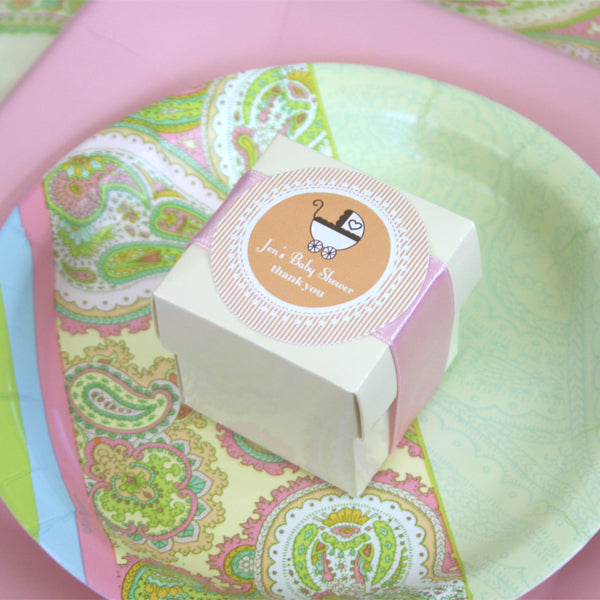 baby shower favor round labels 2.25" (set of 24)