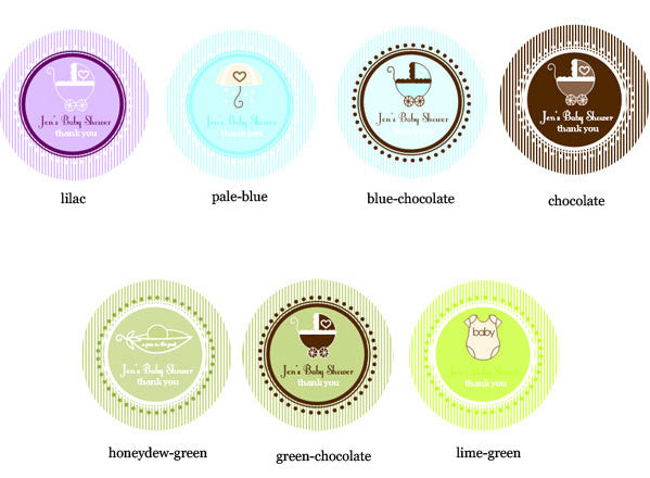 baby shower favor round labels 2.25" (set of 24)