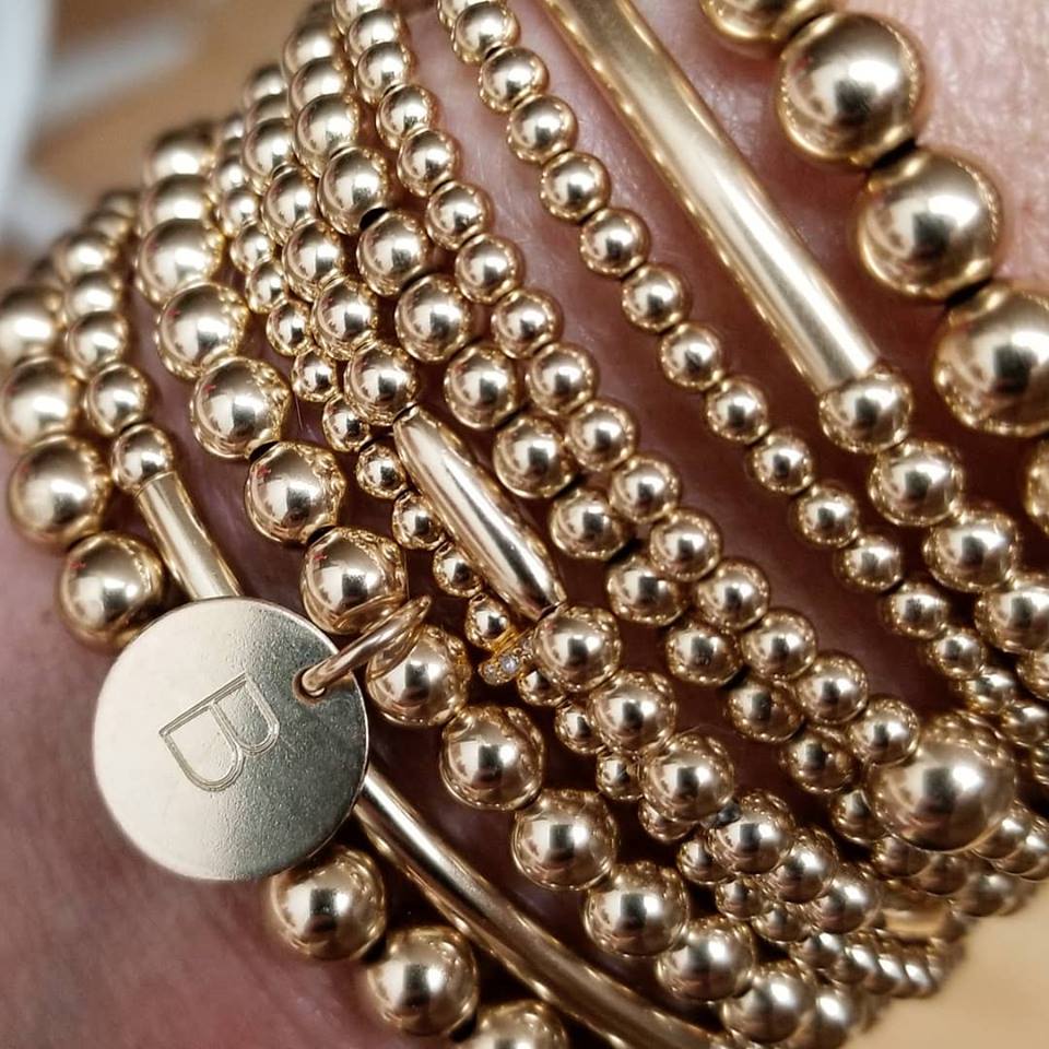 Monogrammed Initial logo beaded bracelet - 14k filled