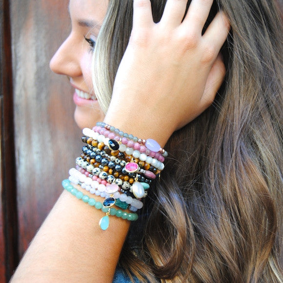 Blue Lace Agate & Amethyst Aria Bracelet