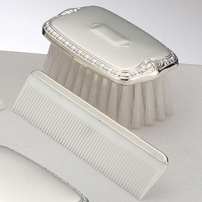Sterling Silver Baby Brush and Comb Set - Personalized Heirloom Baby Gift