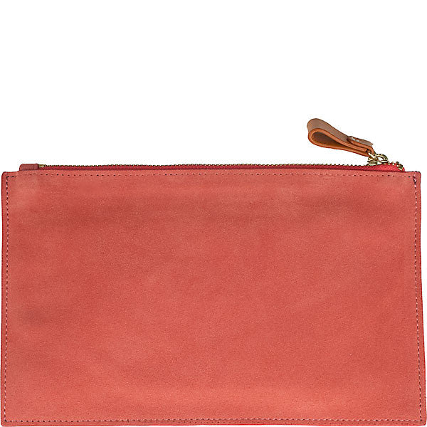 medium suede clutch