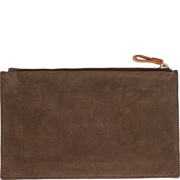 medium suede clutch