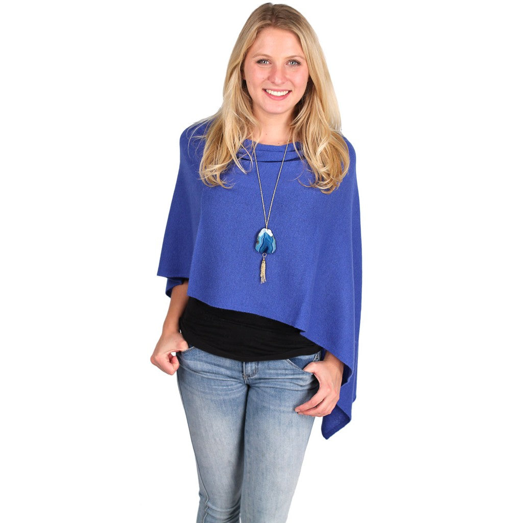 solid color cashmere poncho
