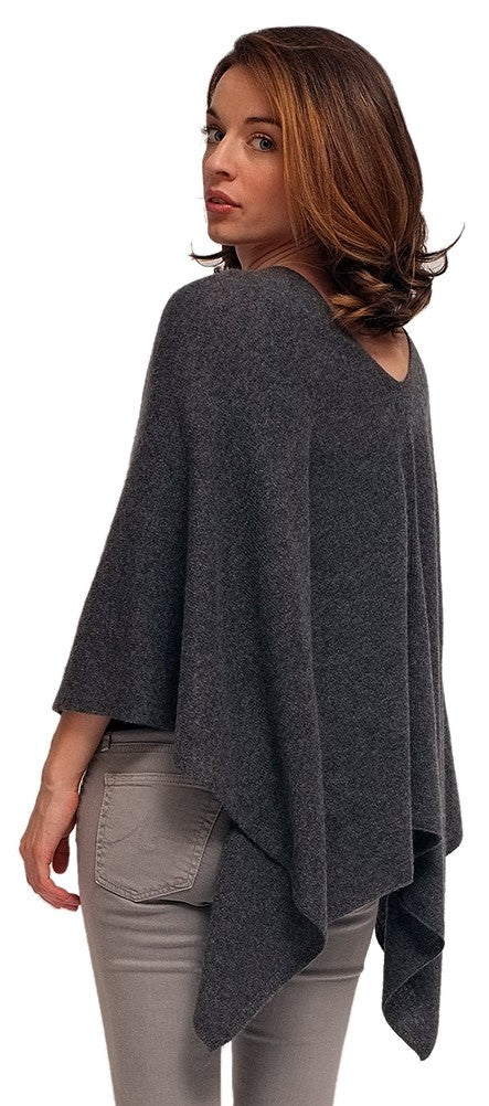 solid color cashmere poncho