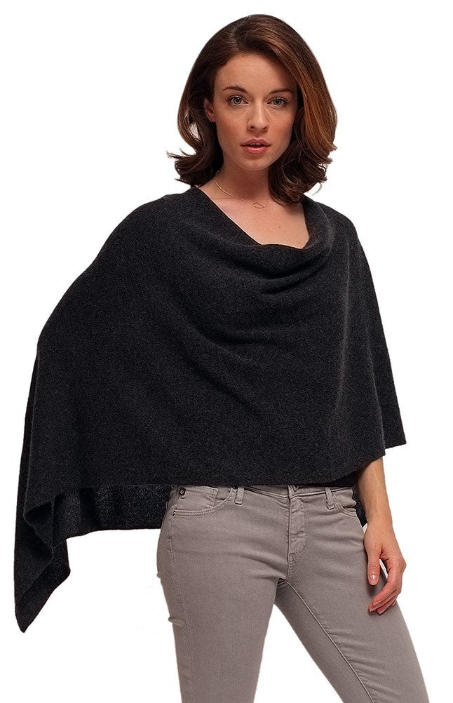 solid color cashmere poncho