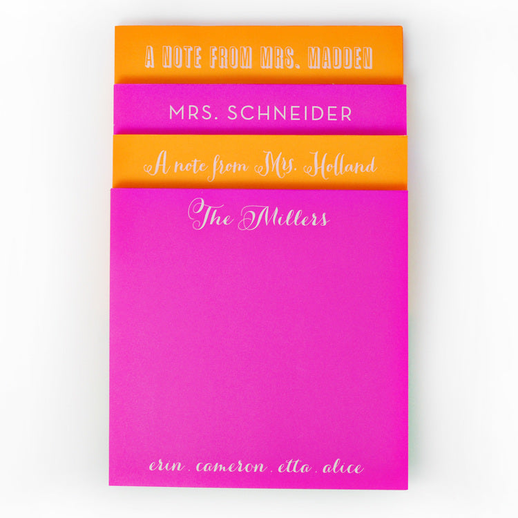 Combo Sets of White on Bright Note Pads