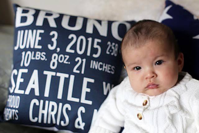 custom birth announcement pillow