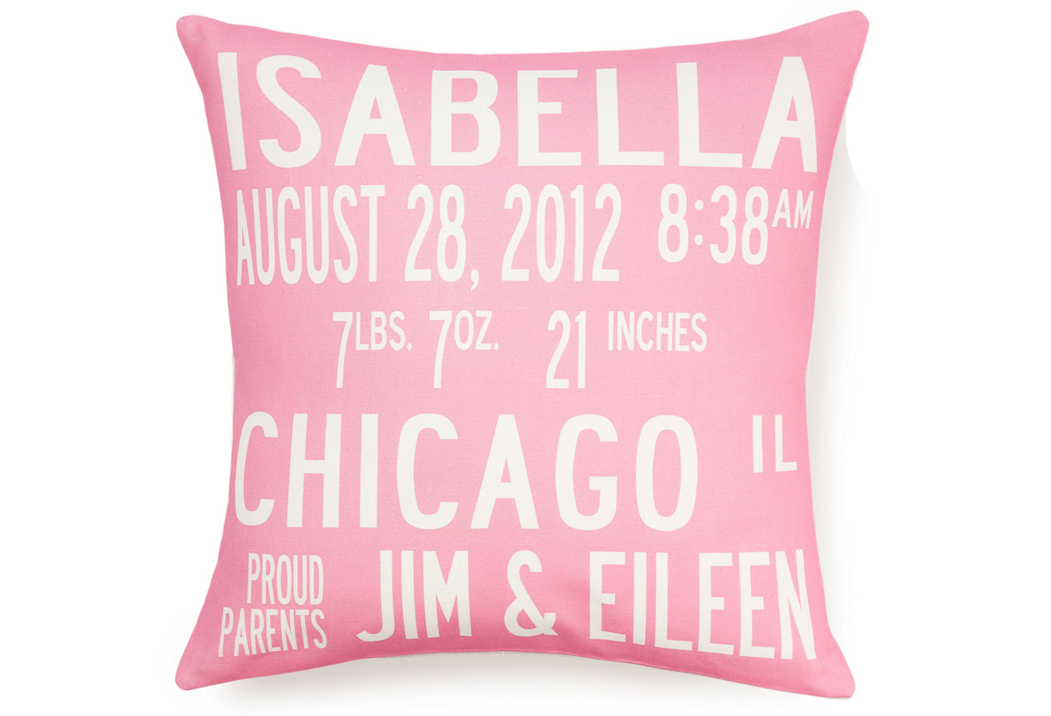 custom birth announcement pillow