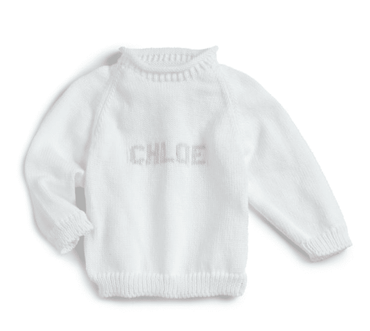custom baby girl monogrammed knit set (blanket, sweater and hat)