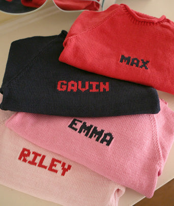 custom knit personalized name sweater