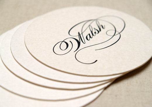 custom letterpress coasters