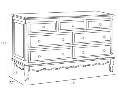 custom long french dresser - verona / versailles creme/ gold gilding