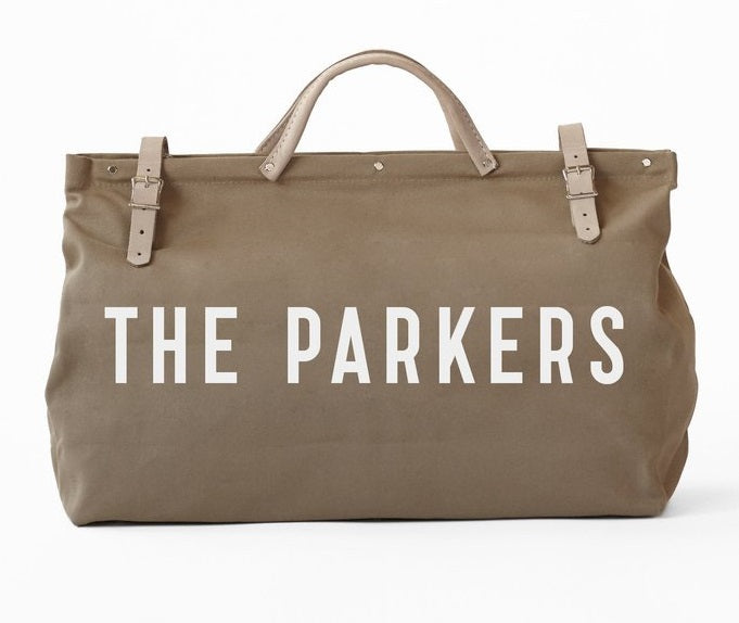 custom text weekender tote- YOUR Design