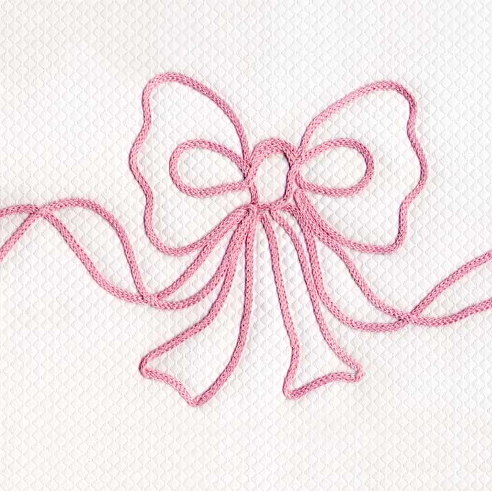 embroidered bows crib bedding by blauen