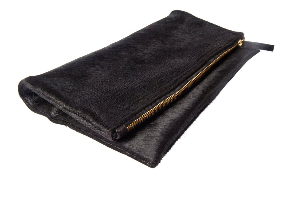 foldover fur clutch