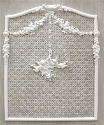 french panel crib - caning & moulding - (dior grey)