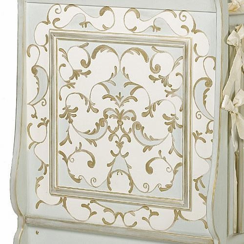 french panel verona crib by art for kids - gold, reef, linen