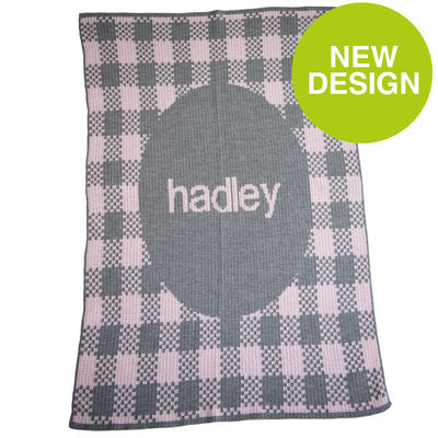 Gingham & Name Blanket
