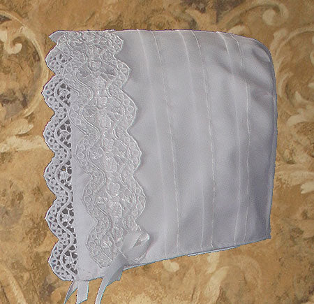 girls organza christening gown with lace & pin tucking