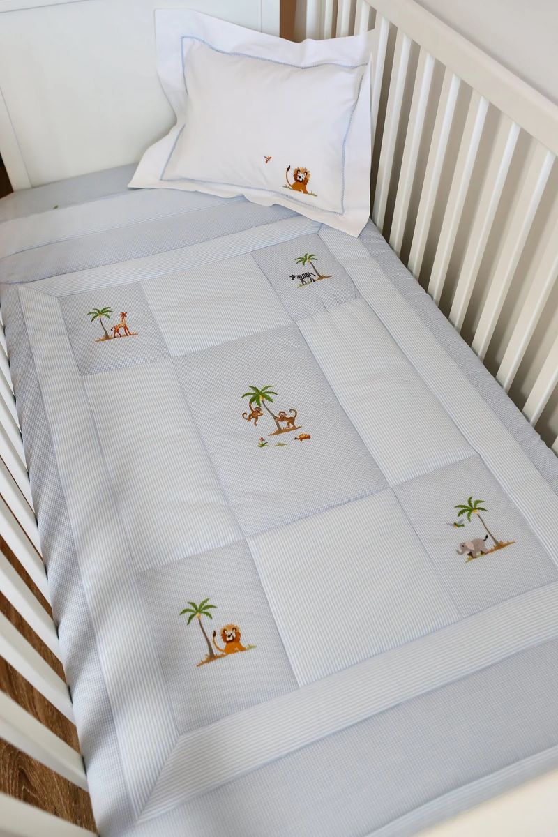 gordonsbury on safari crib quilt - Blue