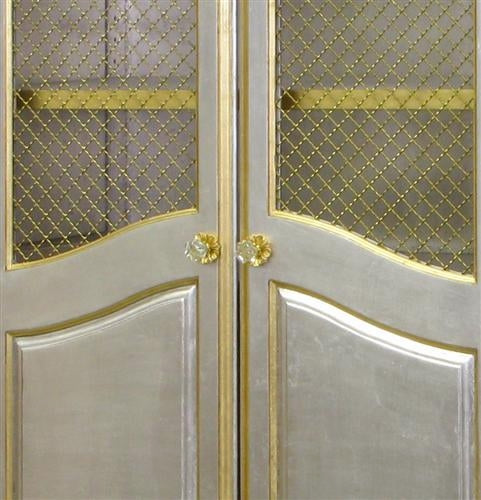 grand armoire - wire mesh doors (silver - gold gilding)