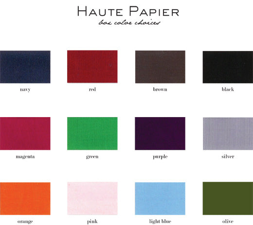Personalized Four-Set Silk Box Stationery by Haute Papier